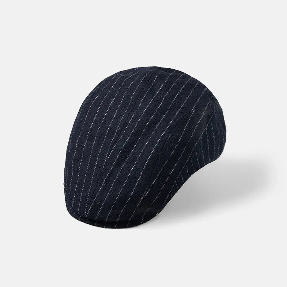 Blank Stripe Wool Flat Cap - 426 foremosthat