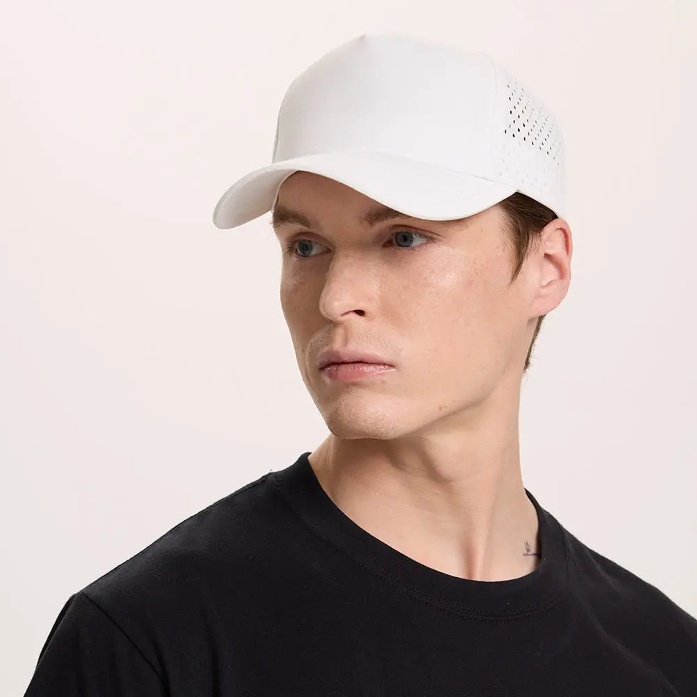 Blank 5 Panel Water Repellent Recycled Perforated Snapback Golf Hat- 6526Â  foremosthat