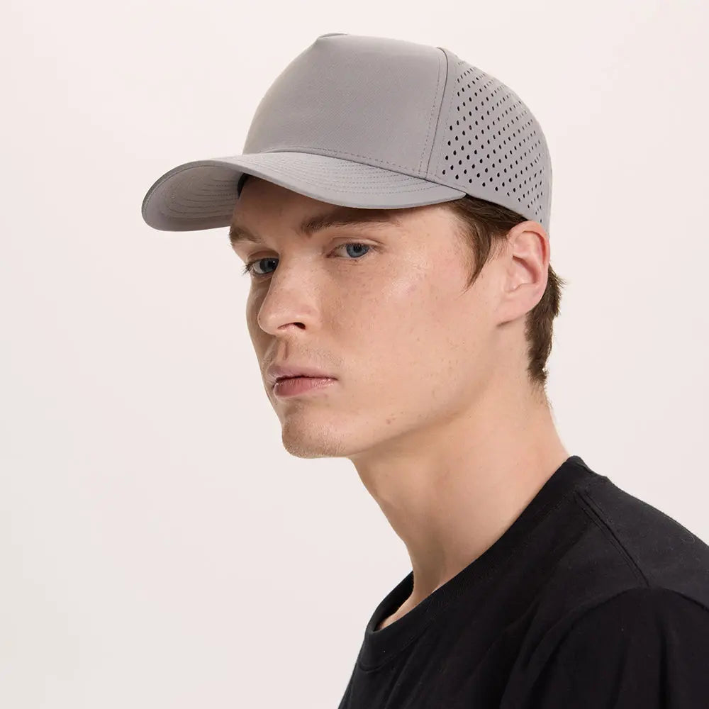 Blank 5 Panel Water Repellent Recycled Perforated Snapback Golf Hat- 6526Â  foremosthat