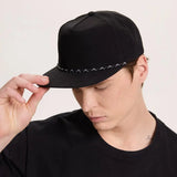 Blank Water Repellent Flat Bill Perforated Rope Snapback Hat - 5015PÂ  foremosthat
