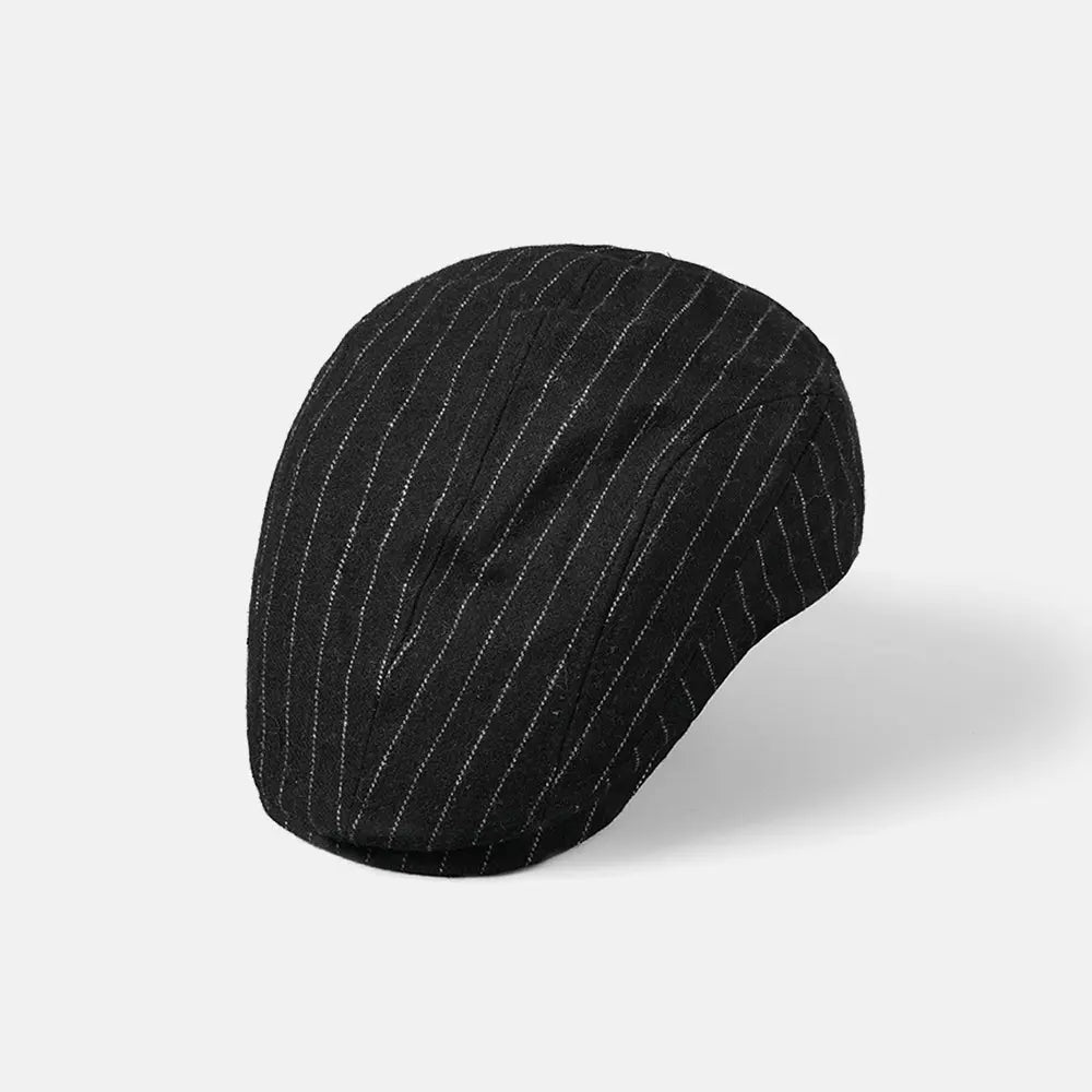 Blank Stripe Wool Flat Cap - 426 foremosthat