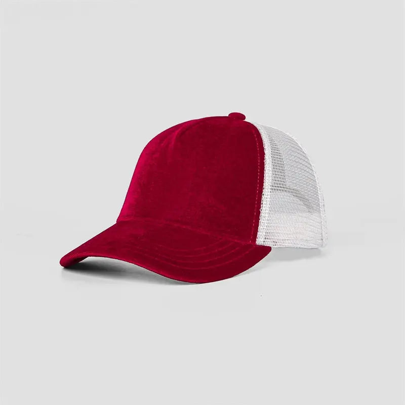 Blank 5 Panel Velvet Trucker Hat Wholesale - 6529