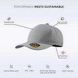 Blank Recycled Water Repellent Seamless Performance Fitted Cap Wholesale - 6096