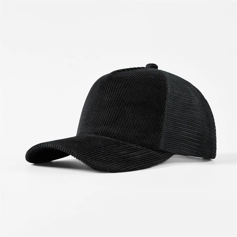 Blank 5 Panel Corduroy Trucker Hats Wholesale - 5129