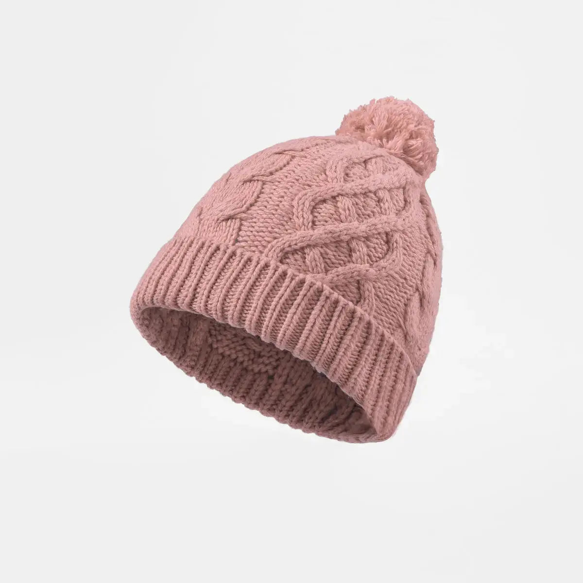 Blank Cable Knit Pom Pom Beanie Wholesale - 1168