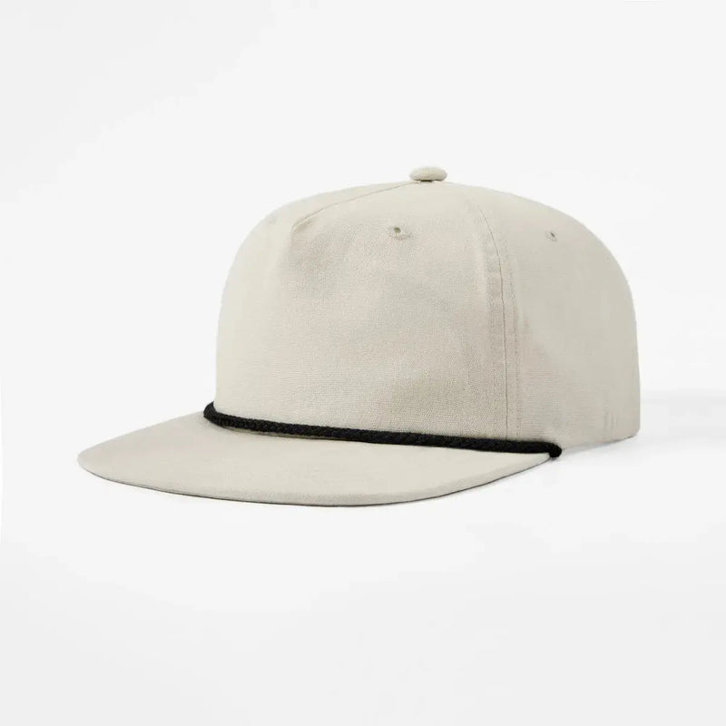 Gorra Snapback de Cuerda sin Estructura de Algodón Orgánico de 5 Paneles en Blanco - 5442