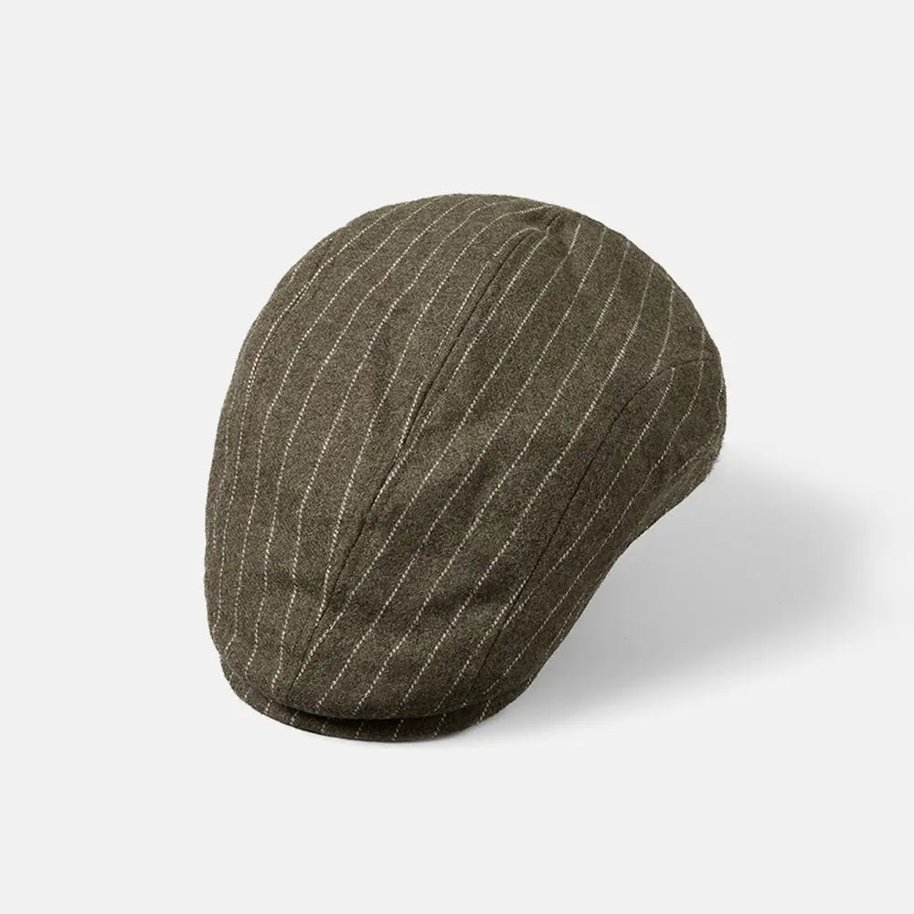 Blank Stripe Wool Flat Cap - 426 foremosthat
