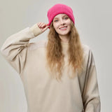 Blank Wool Waffle Knit Beanie Wholesale - 1263