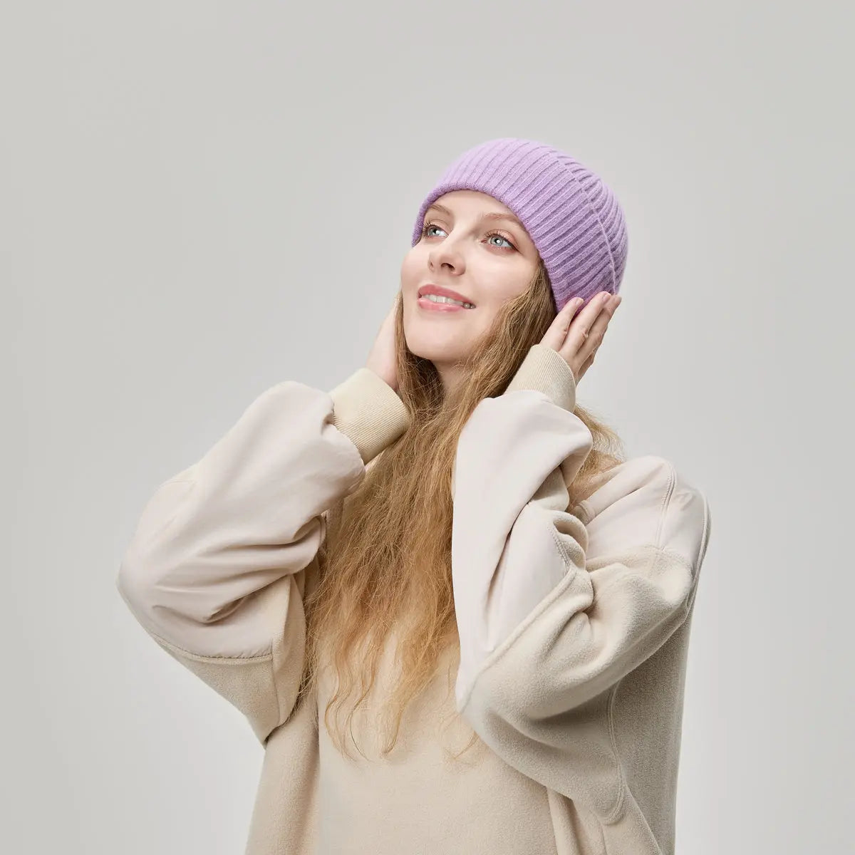Blank Cuffed 100% Merino Wool Seamless Beanie Wholesale - 1224