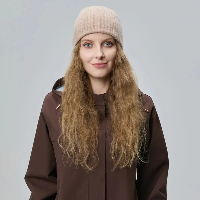 Gorro Sem Costura 100% Lã Merino com Barra - 1224