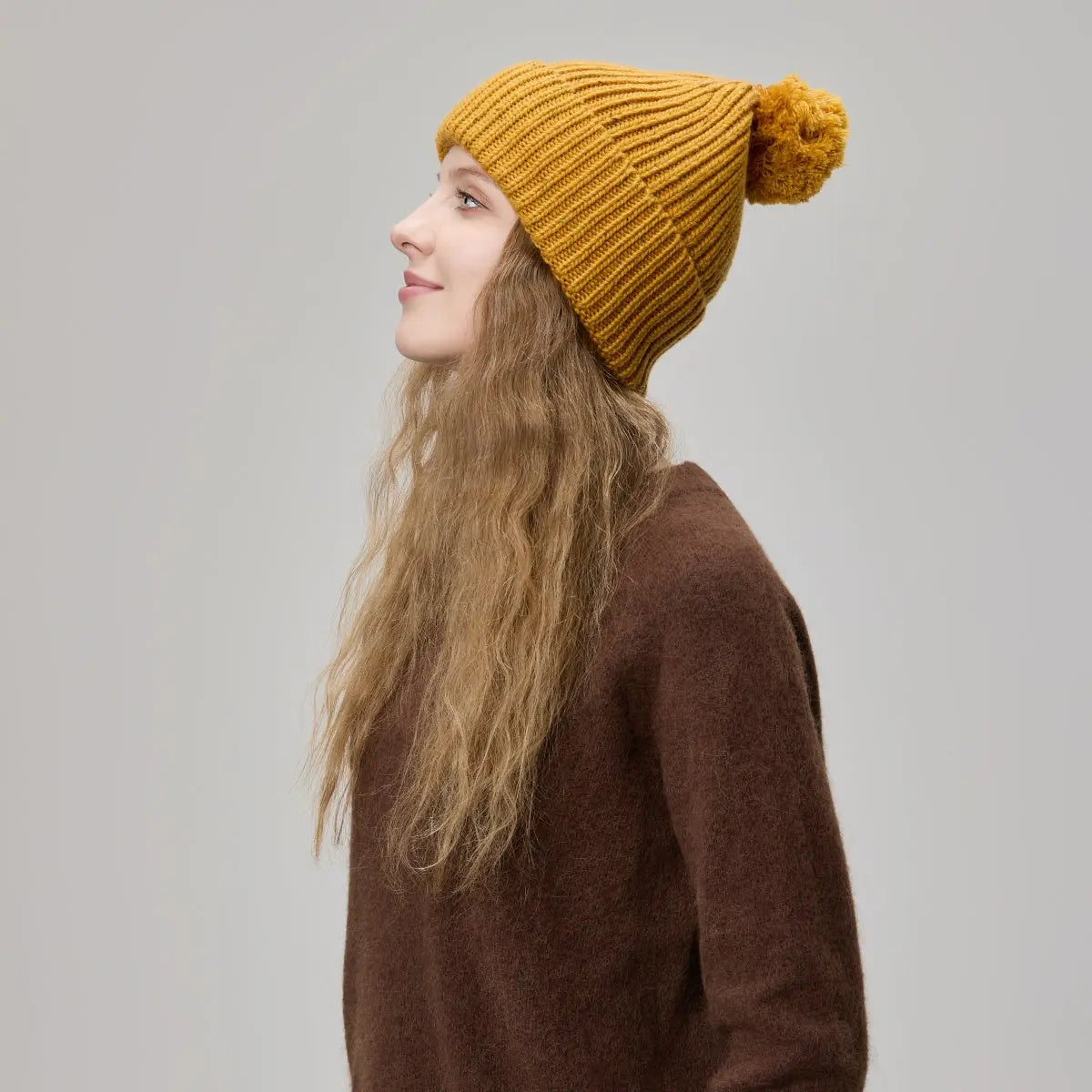 Blank Wool Flecked Pom Pom Beanie Wholesale - 1192