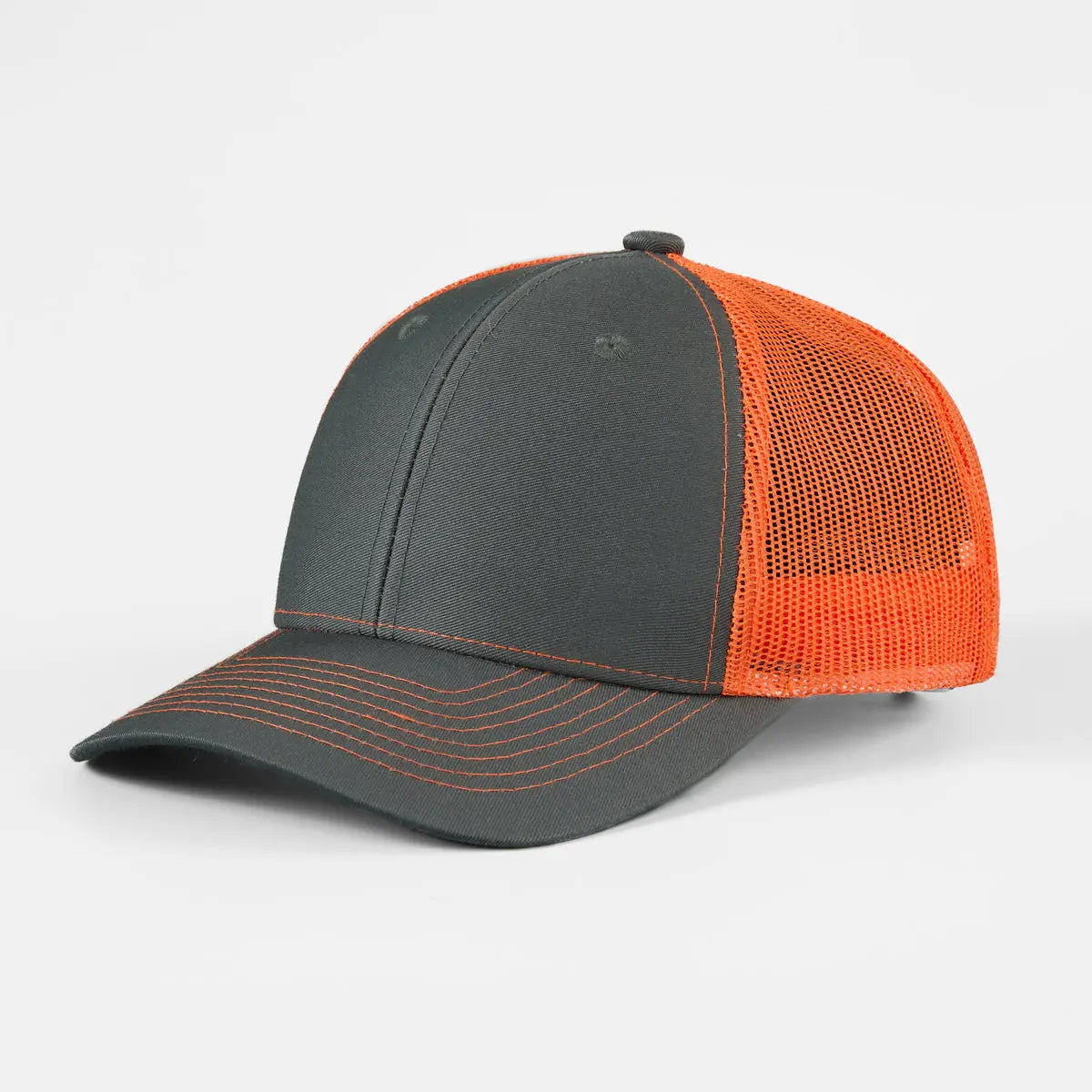 Wholesale Blank 6 Panel Mid Profile Structured Trucker Hat - 7018 Foremost Hat