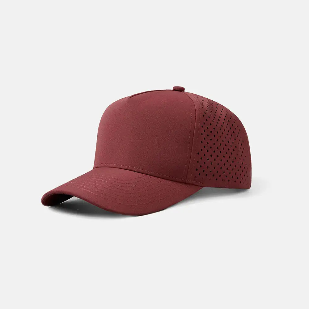 Blank Laser Perforated 5 Panel Performance Snapback Golf Hat Wholesale - 6526 (Recycled Polyester)