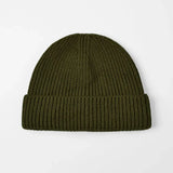 Blank 100% Merino Wool Short Fisherman Beanie Wholesale - 1281