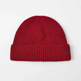 Blank 100% Merino Wool Short Fisherman Beanie Wholesale - 1281