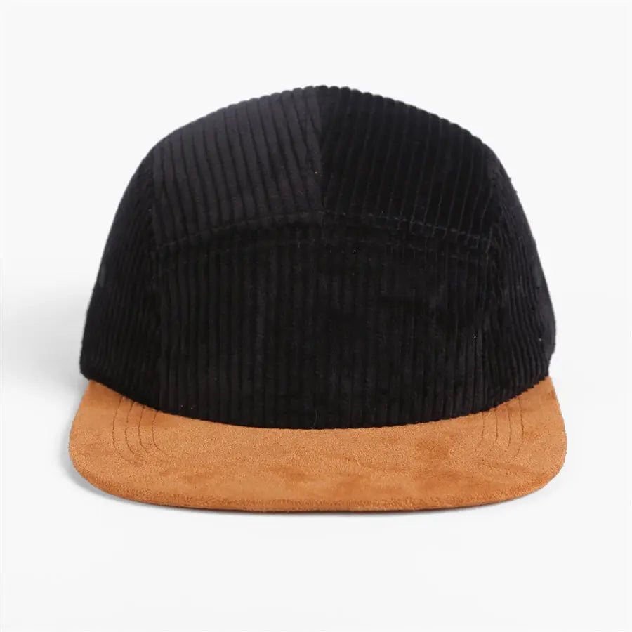 Blank Corduroy 5 Panel Flat Bill Camper Hat - 6715
