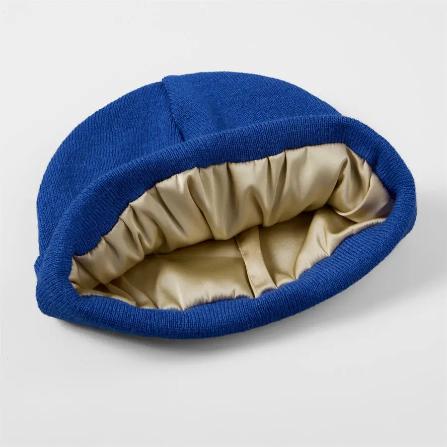 Blank Cuffed Satin Lined Knit Beanies Wholesale - 1176