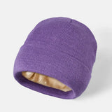 Blank Cuffed Satin Lined Beanie Wholesale - 1176Â Purple Foremost Hat