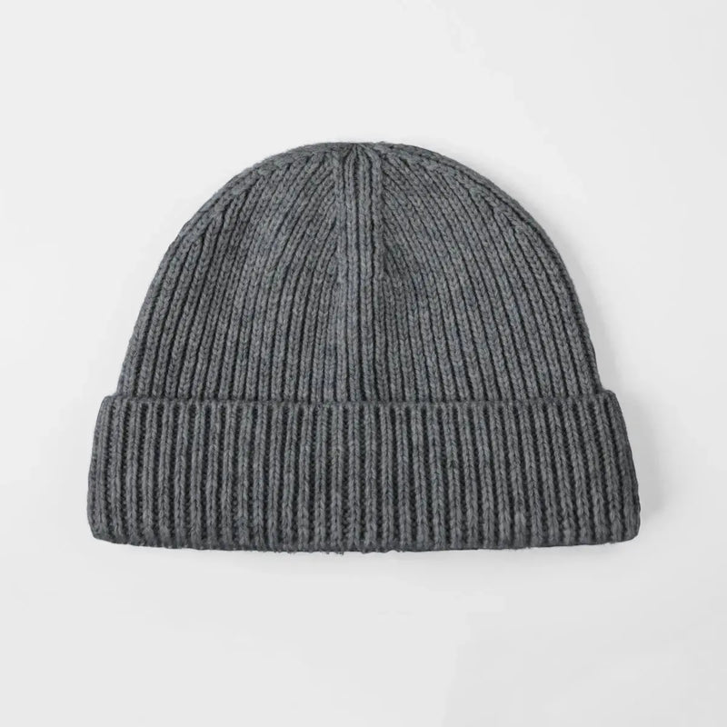 Gorro Curto de Pescador em Lã Merino 100% Lisa por Atacado - 1281
