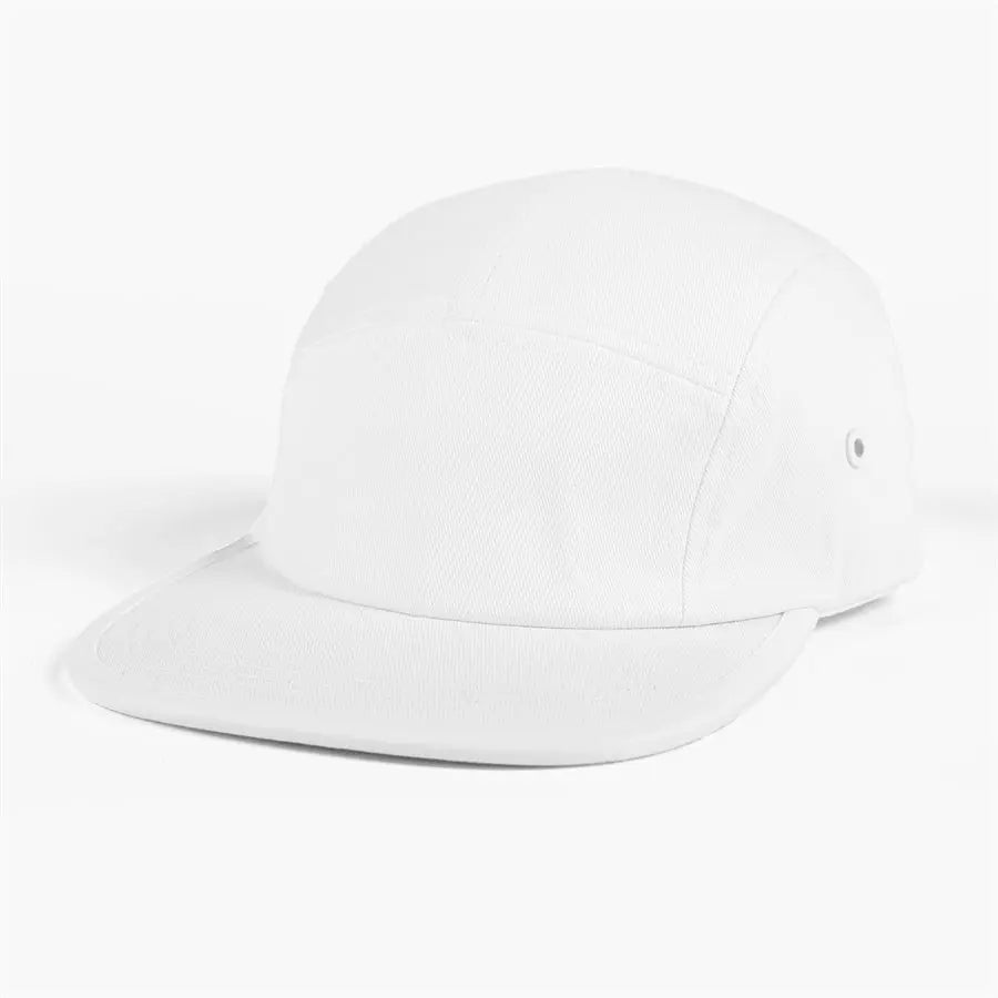 Blank & Custom Flat Bill 5 Panel Cotton Twill Camper Hat - 6714