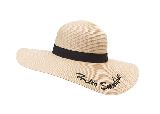 Custom Embroidered Straw Floppy Beach Hats