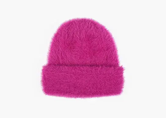 Custom Mink Fur Fluffy Beanie Hat - 1342