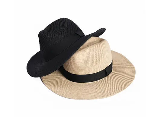 Custom Wide Brim Straw Fedora Hats