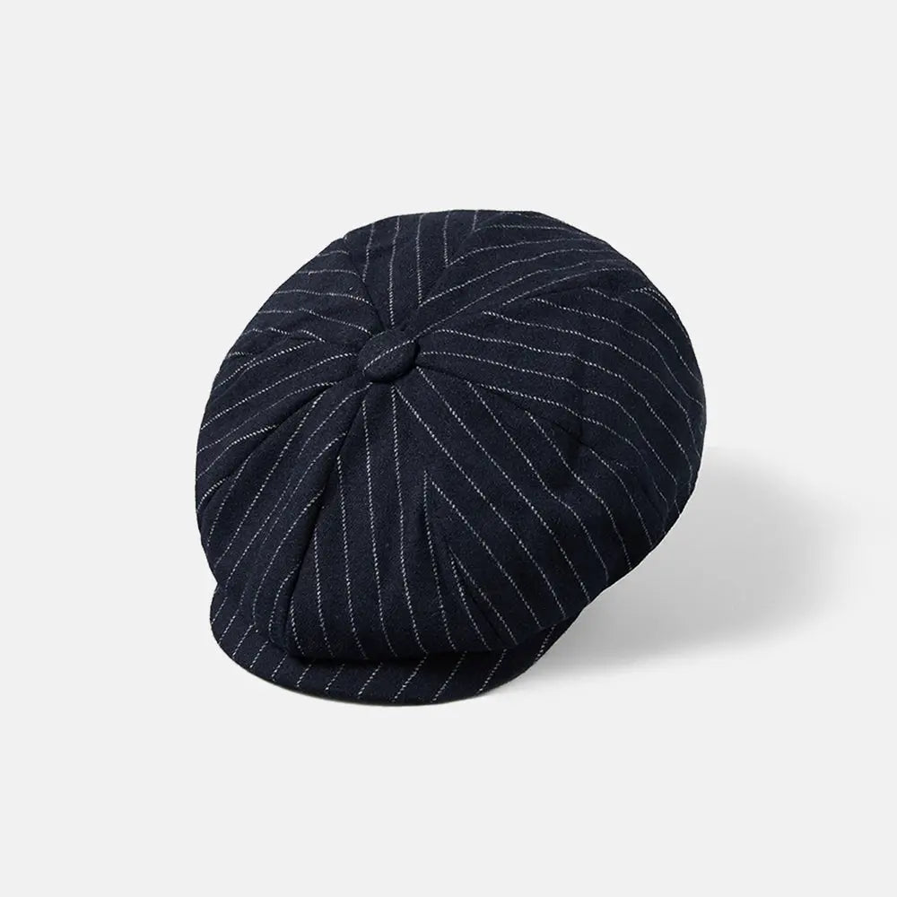 Blank Stripe Wool Newsboy Cap - 423 foremosthat