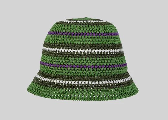 green crochet summer bucket hat