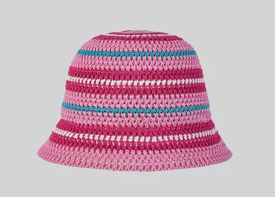 pink crochet summer bucket hat